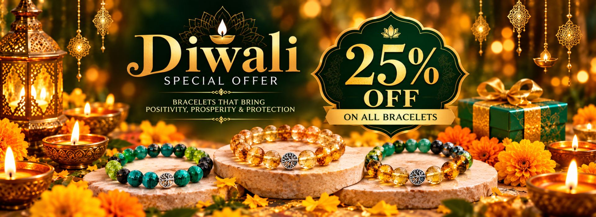Diwali Special Offer - 25% Off on All Bracelets at The Cosmos Tree